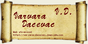 Varvara Daćevac vizit kartica